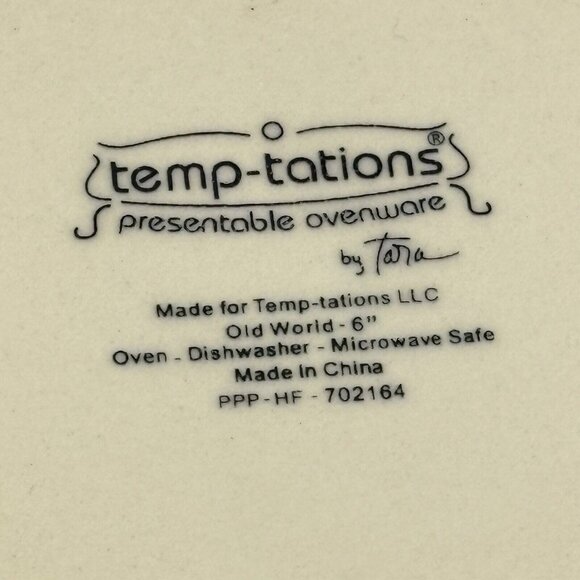 Temptations By Tara Mugs Desert Plate Set Of 8 Ovenware‎ Old World Blue **Read - Picture 5 of 16